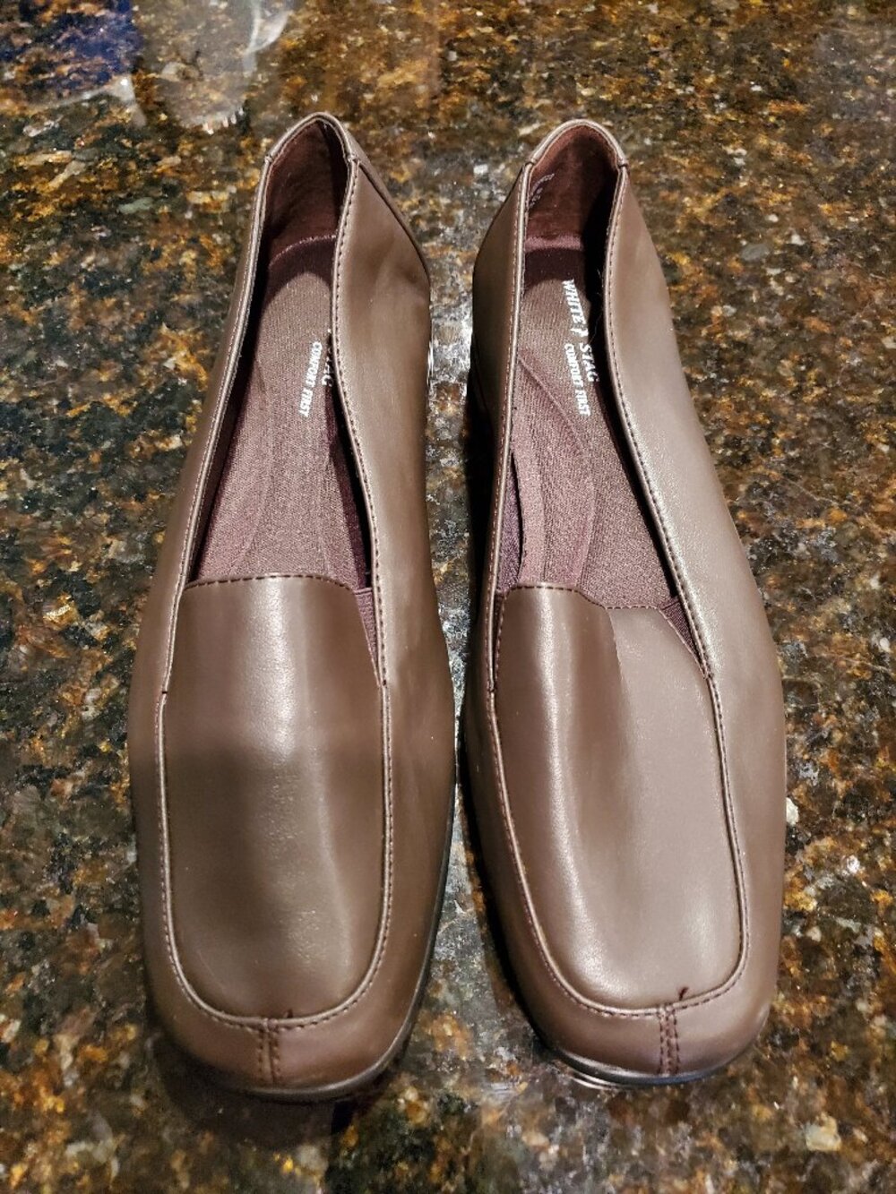 White Stag Leather Loafers Size 10W Dark Brown